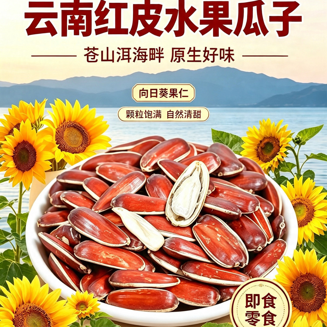 云南高山红皮瓜子生葵花籽甜糯水果原味坚果食品新货