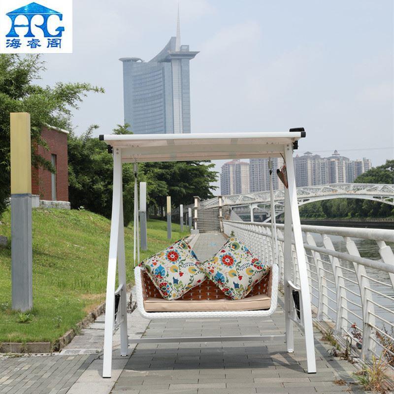 露台秋千户外庭院花园阳台摇椅铸铝太阳能家用网红休闲吊椅防晒