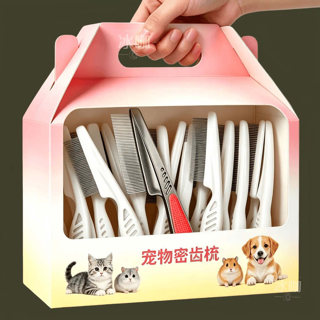狗狗梳子猫梳毛专用猫咪排梳狗用面梳刷密齿神器宠物除跳蚤去浮毛