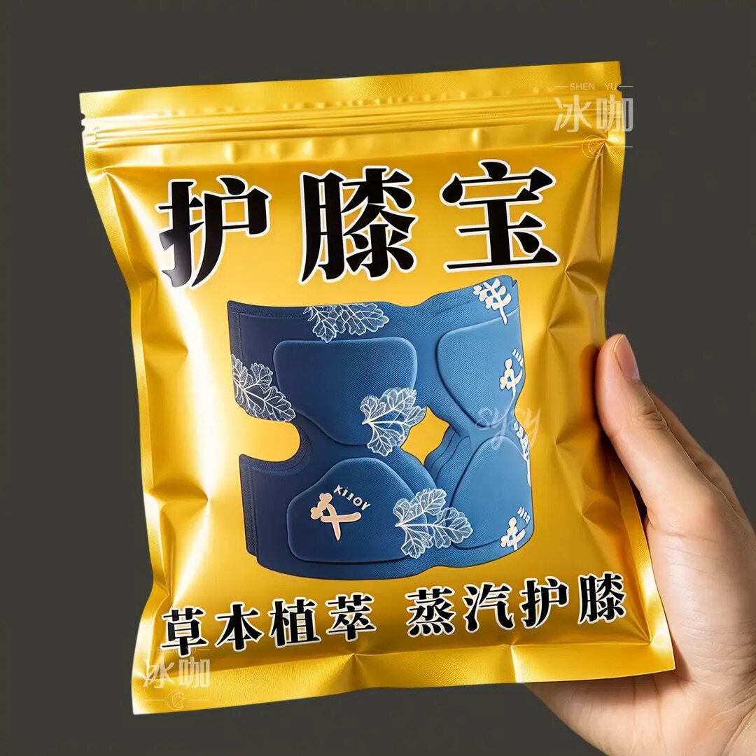 膝盖热敷贴氨糖软骨素护膝艾草蒸汽自发热关节暖膝神器艾灸贴热敷