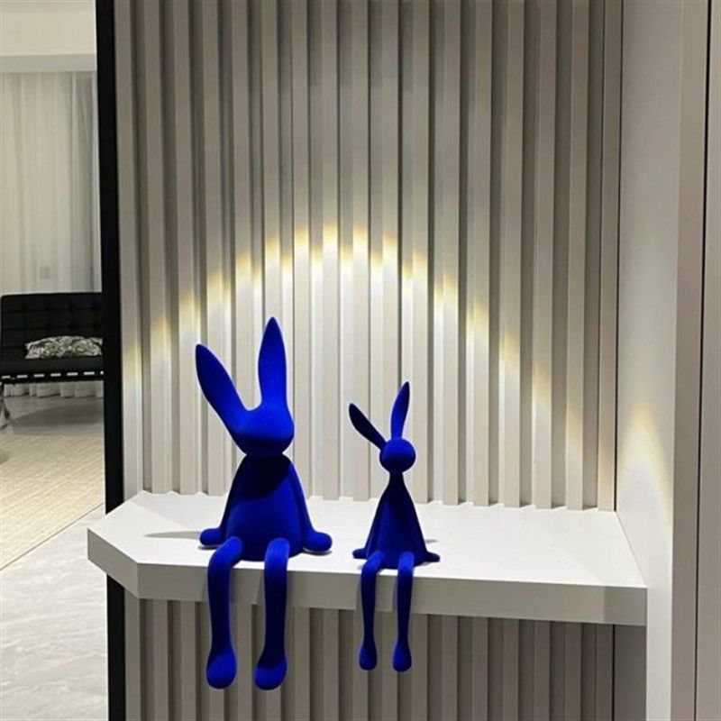 创意网红卡通坐姿长耳兔子摆件客厅电视柜酒店前台桌W面玄关装饰,家居饰品,落地摆件,淘宝优惠券,粉丝福利购,淘宝优惠卷