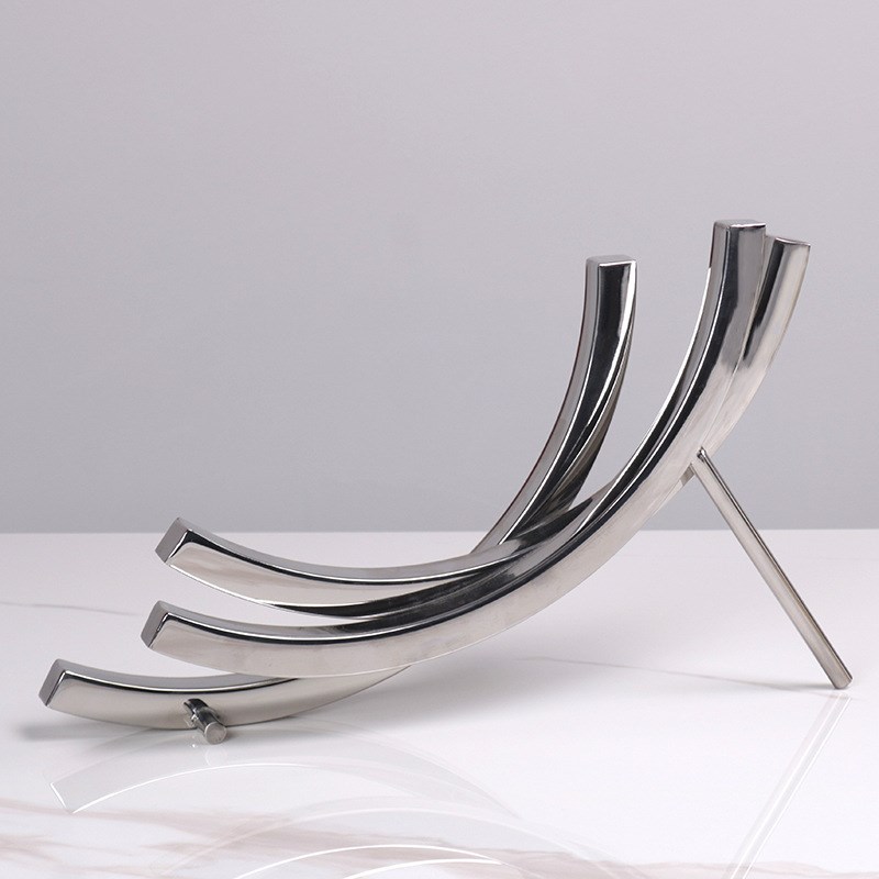 简约现代不锈钢抽象几何摆件设计师展示柜艺Q术摆设创意家居饰品