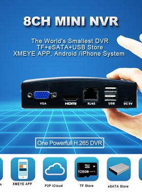 新品8CH Super Mini NVR CCTV NVR RecForder for 1080P IP Camer