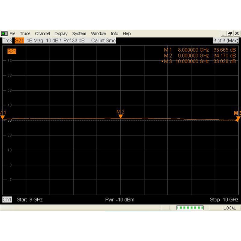 8-10GHz 33dB增p益 30dBm/1W 12V  X波段 射频微波功率放大器