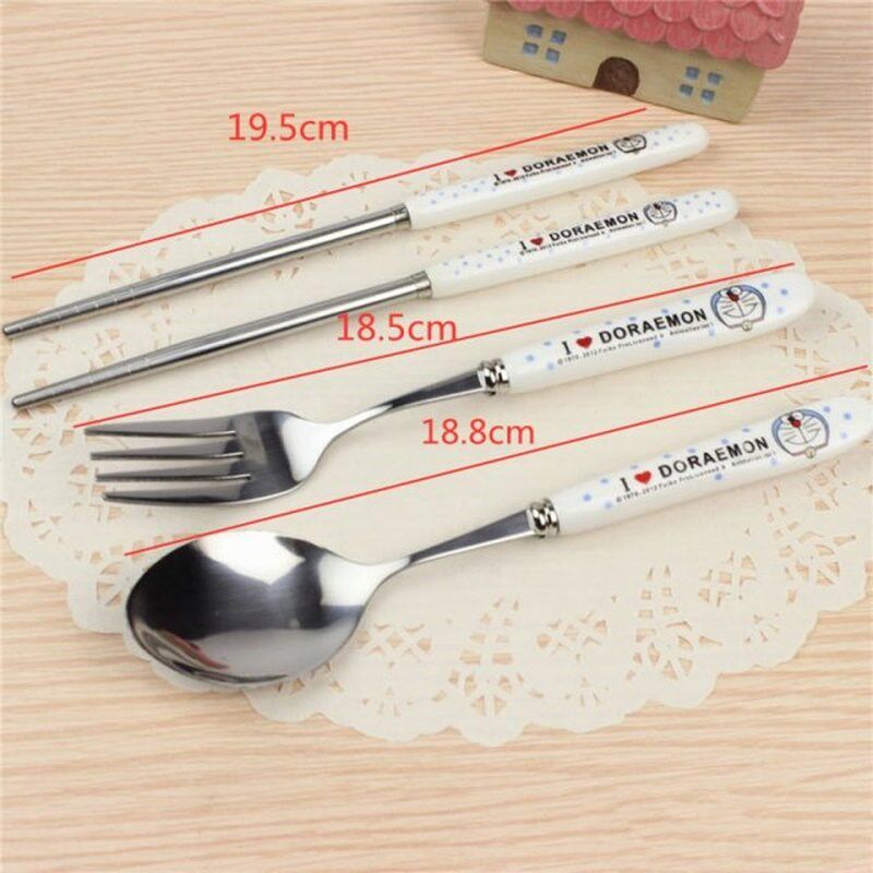 3PCS/Set Cute Cmat Dinnerware Kitchen Supplies Spoon Chopsti
