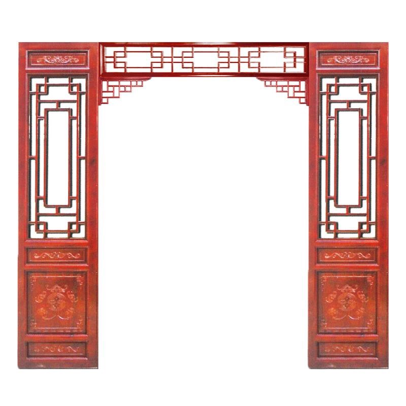 东阳木雕中式仿古客厅餐厅隔断门洞E实木花格过道屏风月洞门落地