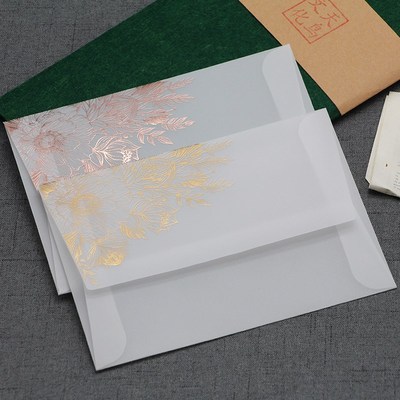 24pcs/loet Bronzing Transparent Envelopes Litmus Paper Envel