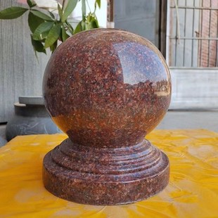 厂家直销天然花岗岩石球r路障挡车圆形石墩子家用庭院门柱石球装