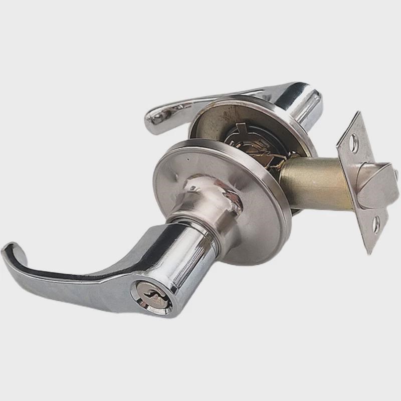 三杆式压把执手锁铝合金门锁三柱式塑钢门锁M卫生间三杆球形单舌