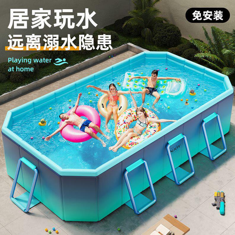 嘉蜜加厚儿童游泳池家用免支架户外折叠加厚滑梯家庭水池