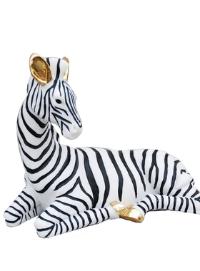 北欧风格动物摆件树脂斑马u样板间儿童房软装饰品简约现代客厅摆