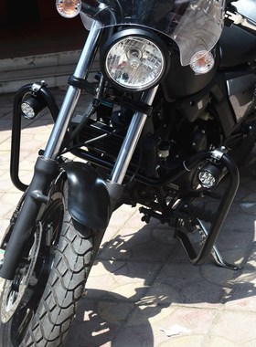 适用于钱江凯威荣光QJ200-2H前护杠 保险杠20O2防摔杠200复古太子