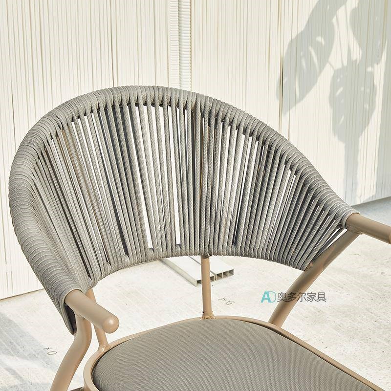 户外桌椅靠背e防水藤椅休闲阳台庭院铁艺花园藤编室外露台编藤桌