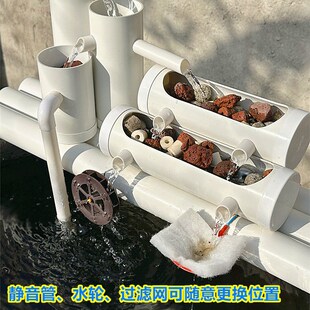 静音自动增氧陶瓷流水q摆件净水循环鱼缸过滤系统水缸瀑布造景整
