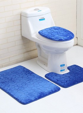 3PC 6Types 3D Bathroom Set RugB Contour Mat Toilet Lid Cover
