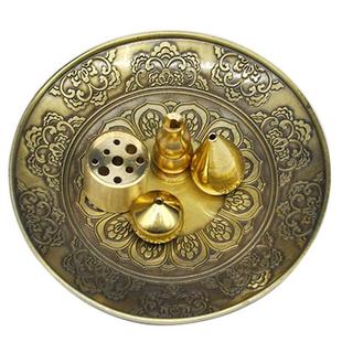 香盘家用香托纯铜香插葫芦水滴九孔檀香莲花香盘线香盘香炉点 新品