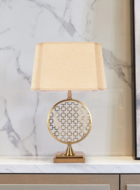 极速欧式轻奢卧室饰m品古铜台火灯电镀拉丝防锈防潮样板房装修金