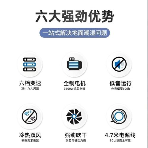 【多多超市】地面吹干机地毯吹毯机卫生间地面风R干机酒店大堂厨