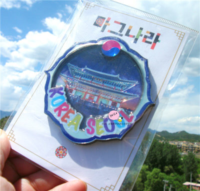 世界旅游纪念冰箱贴 韩国 首尔 SOUL 景福宫 木质双层 精美包装