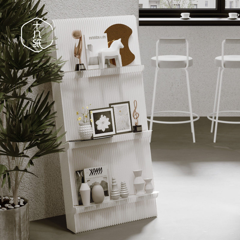 十八纸靠墙书架置物架可折叠便携式展示架展会商场艺术创意陈列架