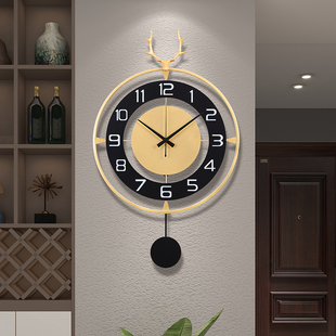 挂钟客厅轻奢风简约时尚个性时钟2022新款O现代装饰饭厅挂墙钟表