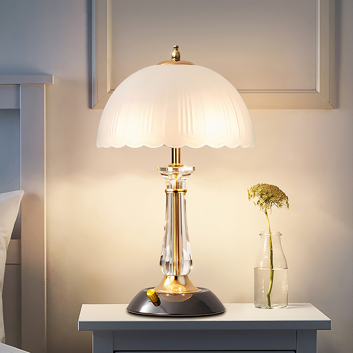 箭牌复古台灯简约轻奢高级感护眼水晶书房氛围灯具卧室暖光床头灯