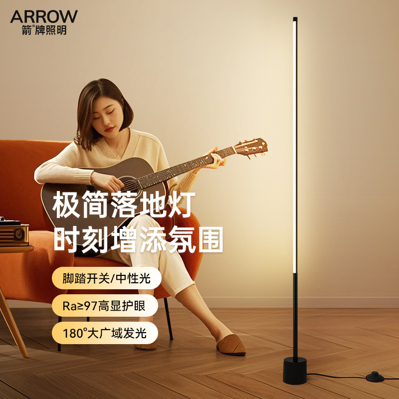 箭牌客厅落地灯沙发旁边高级感立式角落灯氛围灯卧室床头阅读台灯