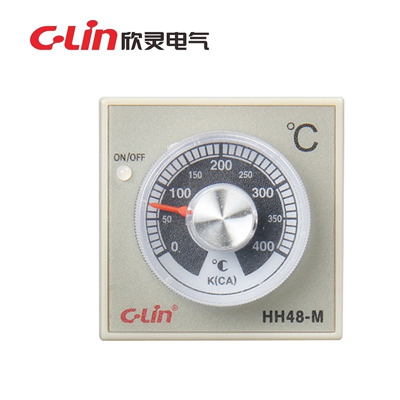 欣灵牌HH48-M(E5C2) K 0-400指针式温控仪表温控器加底座卡导轨