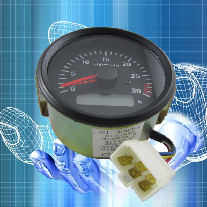 汽车船用改装柴油发电机组发动机DC12/24v发电机指针式转速计时表