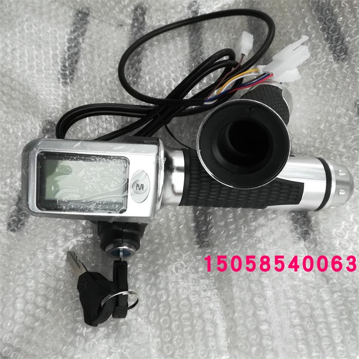 电动车36V48V加速带电门锁液晶屏带电量显示速度码表里程调速转把