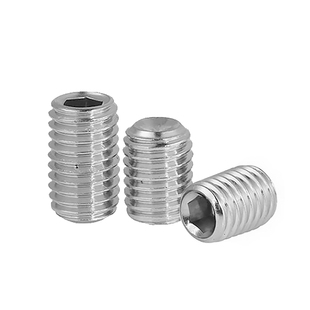 内六角机米顶丝304不锈钢凹端紧定螺钉201无头平端基米几米螺丝