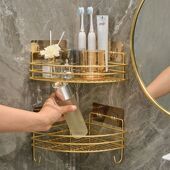 免打孔转角置物架卫生间置物架挂架宿舍收纳神器厕所间浴室三角架