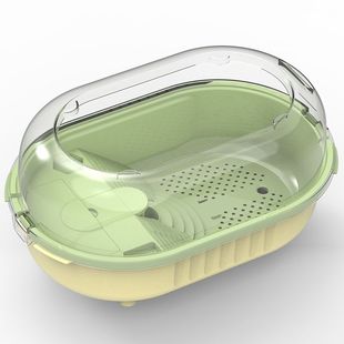 新品乌龟缸晒台爬坡大号水陆两用防逃带排水养乌龟塑料圆形龟缸