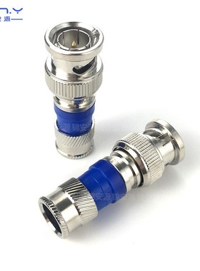 全铜挤压式BNC 高清RG6U监控同轴线冷压视频连接器75W5压缩Q9公头