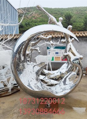 大型不锈钢雕塑梅花鹿不规则几何雕塑景区小区摆件镜面Y不锈钢雕