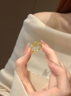 古法花丝镂空戒指女款开口可调节
