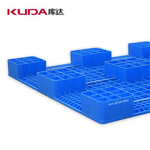 1414网格九脚（置钢管）塑料托盘垫仓板栈板卡板1.4×1.4米