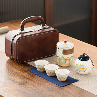 功夫茶具小套装 旅行茶具式 户外泡茶壶快客杯中秋礼品礼盒