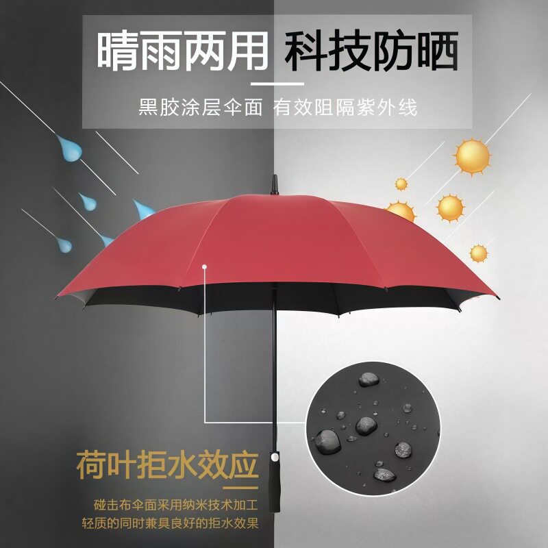 长柄高尔夫伞8骨全自动直