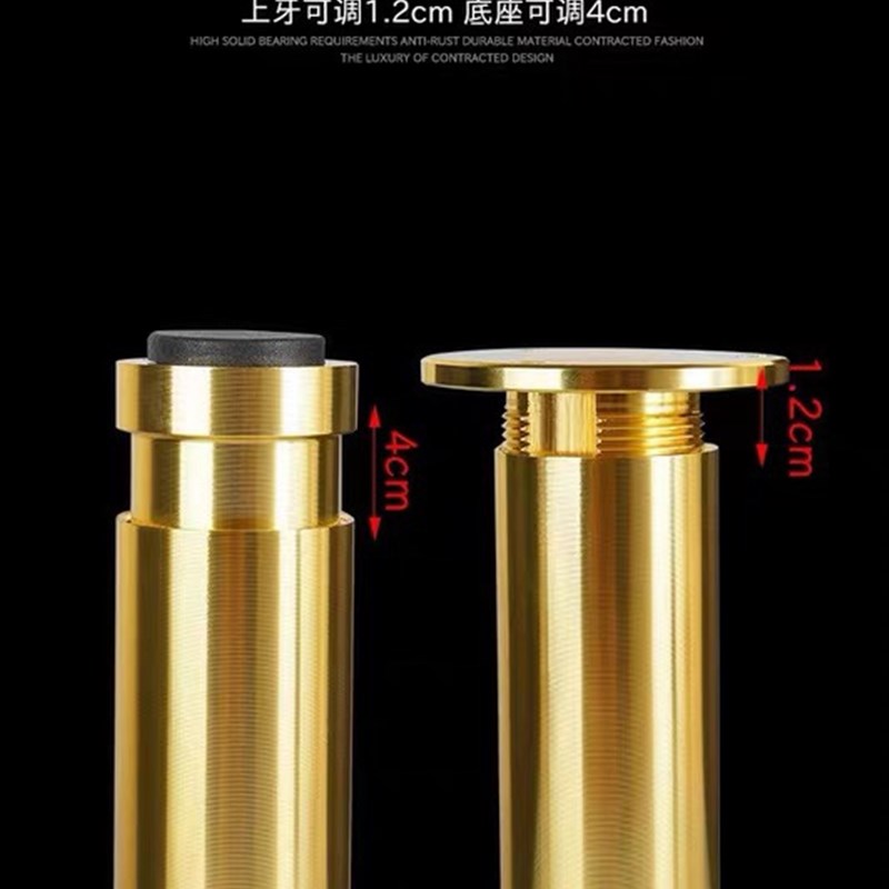 茶几脚减震腿可调高支架床腿桌腿支撑杆家具柜脚铝合金伸缩支撑脚