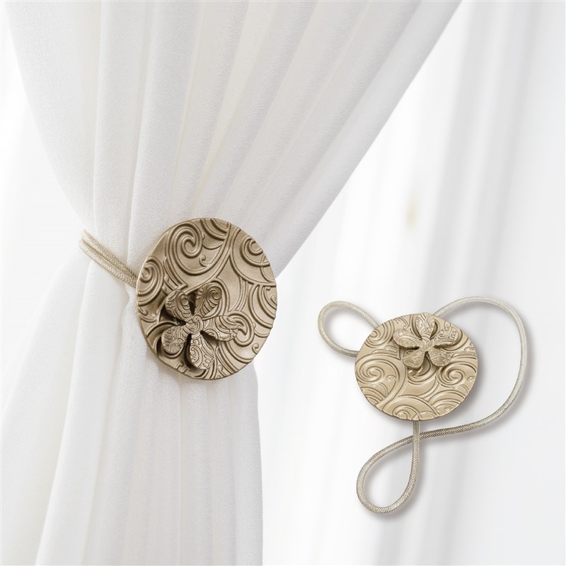 窗帘绑带一对装合金中式绑绳简约装饰磁铁窗帘挂钩挂扣窗帘配件