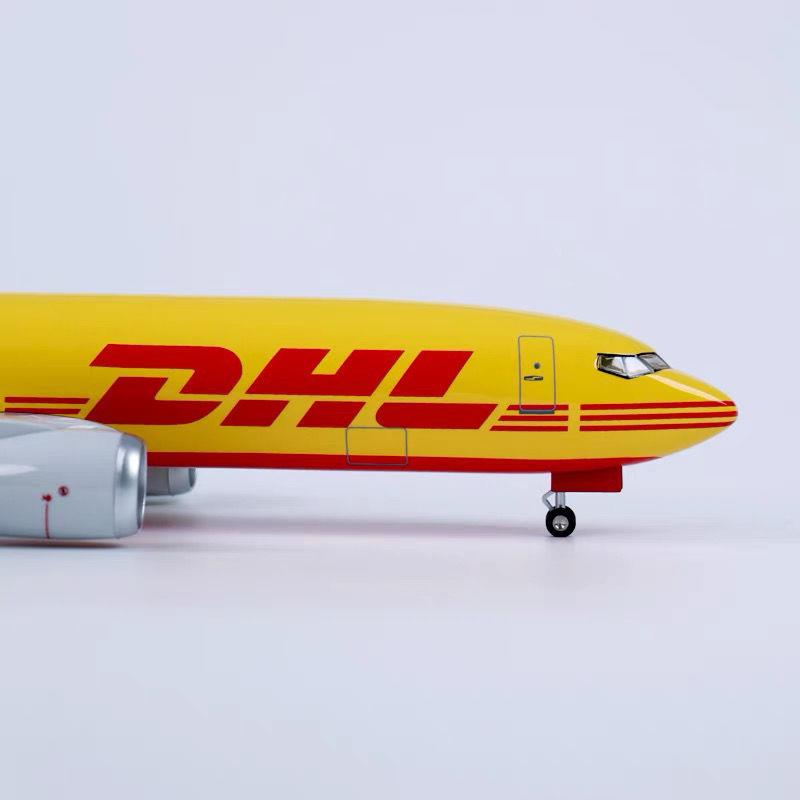 飞机模型DHL中外运敦豪航空货运公司波音737仿真航模带轮子带灯