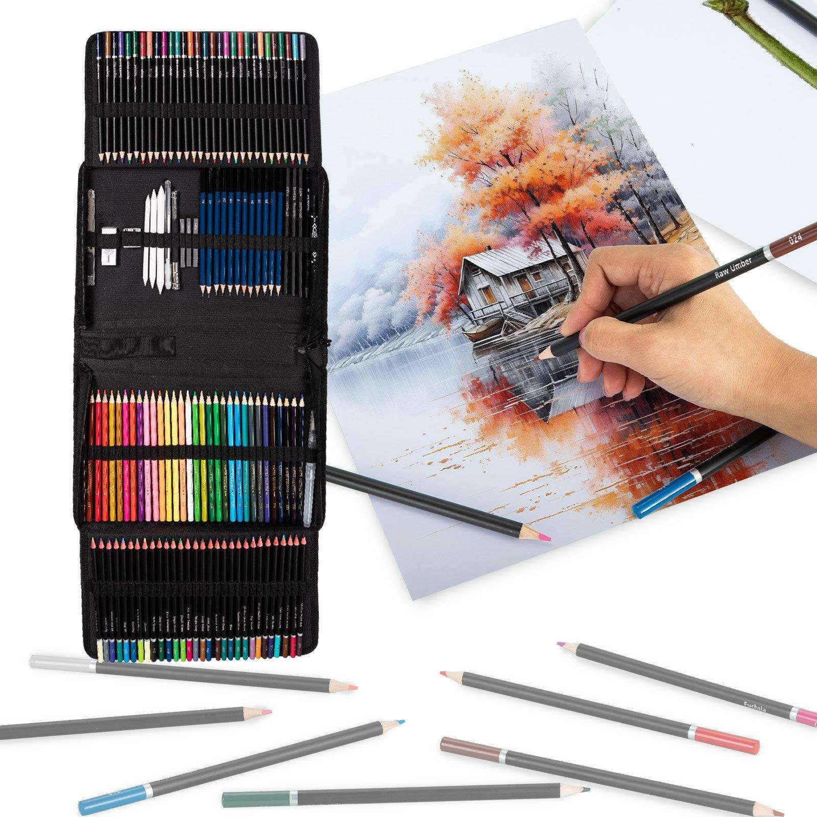 严选油性彩铅套装182件套专业美术用品素描彩铅绘画工具彩色铅笔