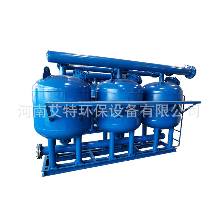 全自动浅层砂过滤器 多罐体并联撬装发货 PLC触屏控制系统