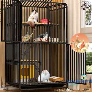 可折叠猫笼双层结构大号室内猫窝透气防抓耐用多猫家庭用别墅屋