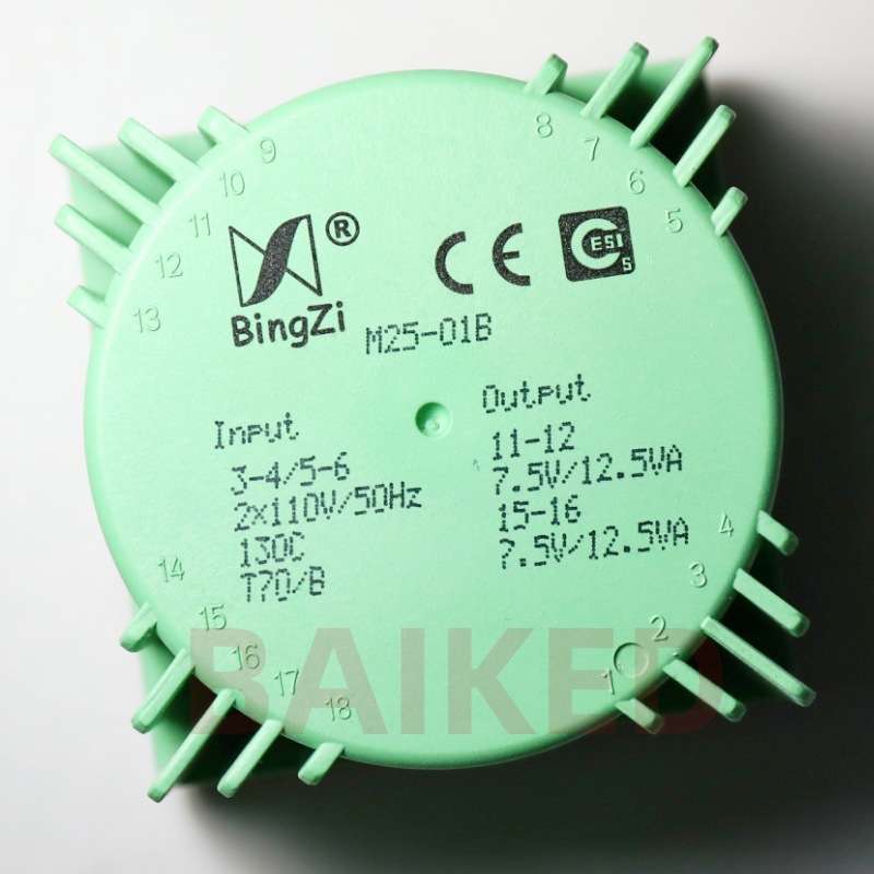 BingZi M25-01B Input 2x110V/50HZ T70/B Output 7.5V/12.5VA