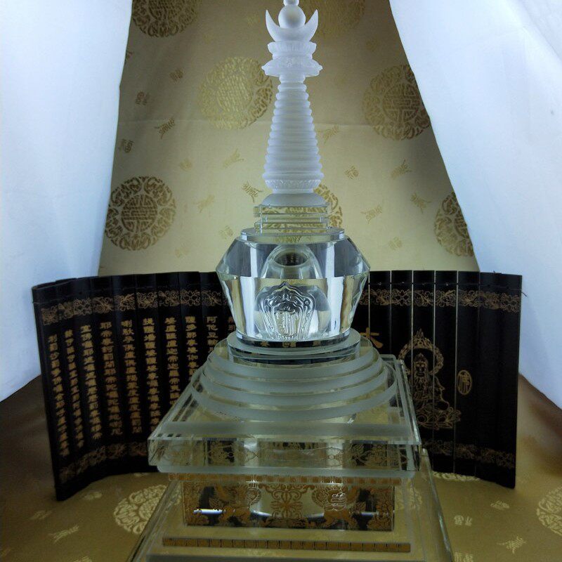 一个起订水晶舍利塔厂家直销中号50cm水晶如来八塔