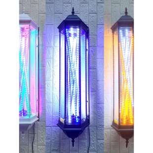 美发转灯理发店LED加亮旋转复古小蛮腰户外宫灯挂墙灯箱