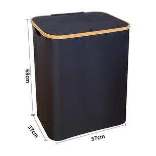 楠竹大容量脏衣篓可折叠收纳筐带盖大号洗衣篮玩具杂物收纳篮