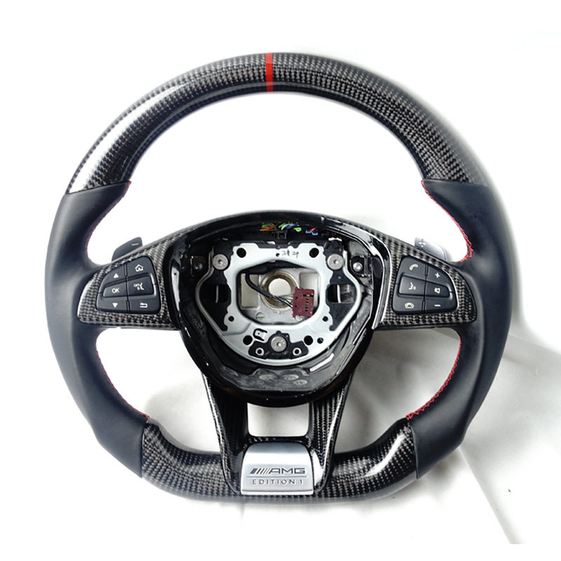 适用于老款升级新款奔驰W205代AMG W204C180改装碳纤维方向盘